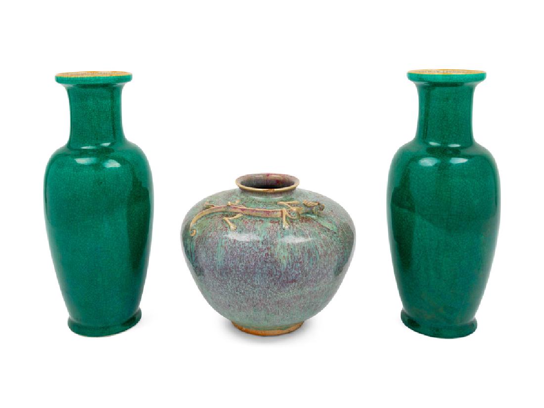A Group of Three Chinese Porcelain Vases comprising a (1 of 1)