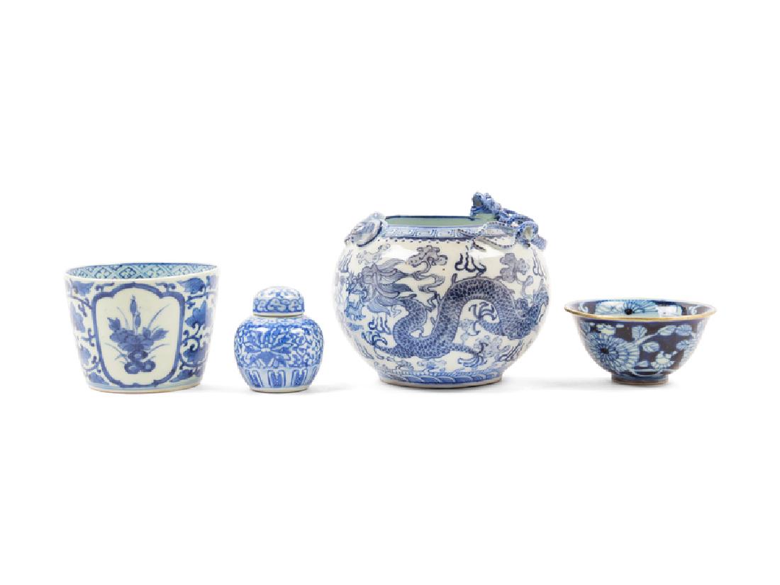 Four Chinese Blue and White Porcelain Articles 20TH (1 of 2)