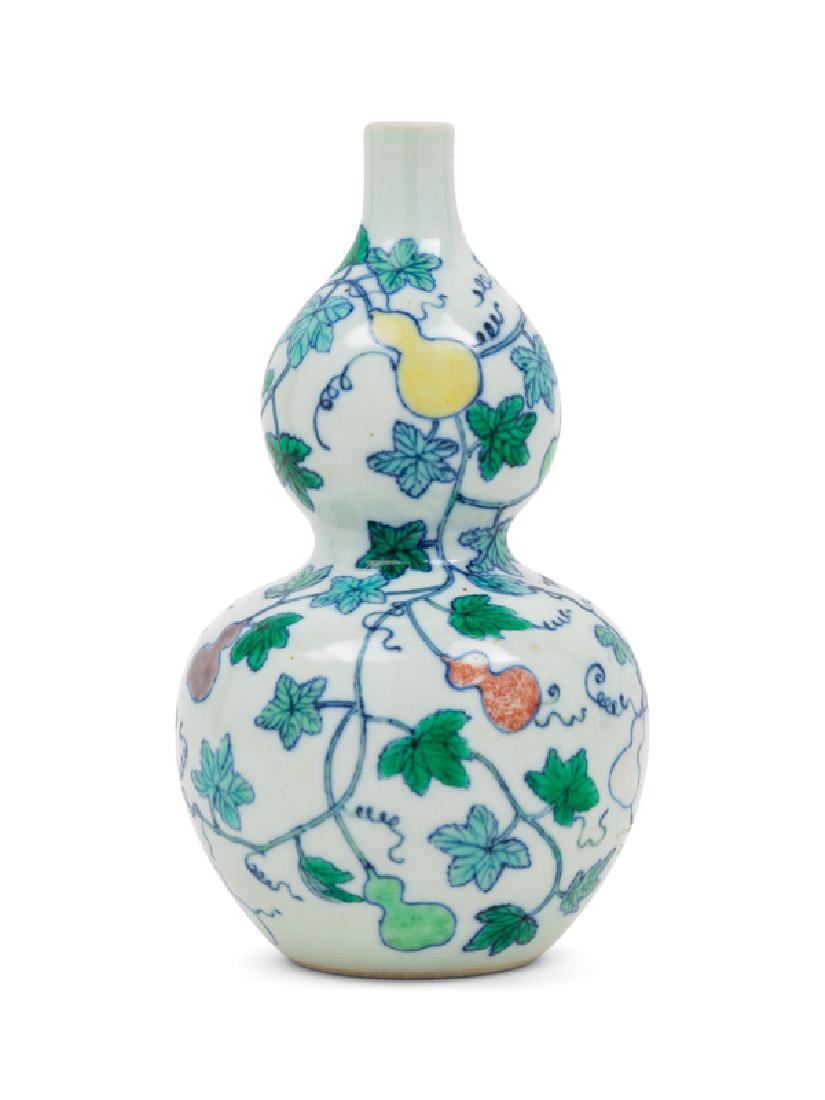 A Chinese Doucai Double-Gourd Porcelain Vase 20TH (1 of 1)