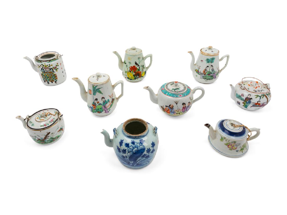A Group of Nine Chinese Porcelain Teapots 20TH CENTURY (1 of 1)