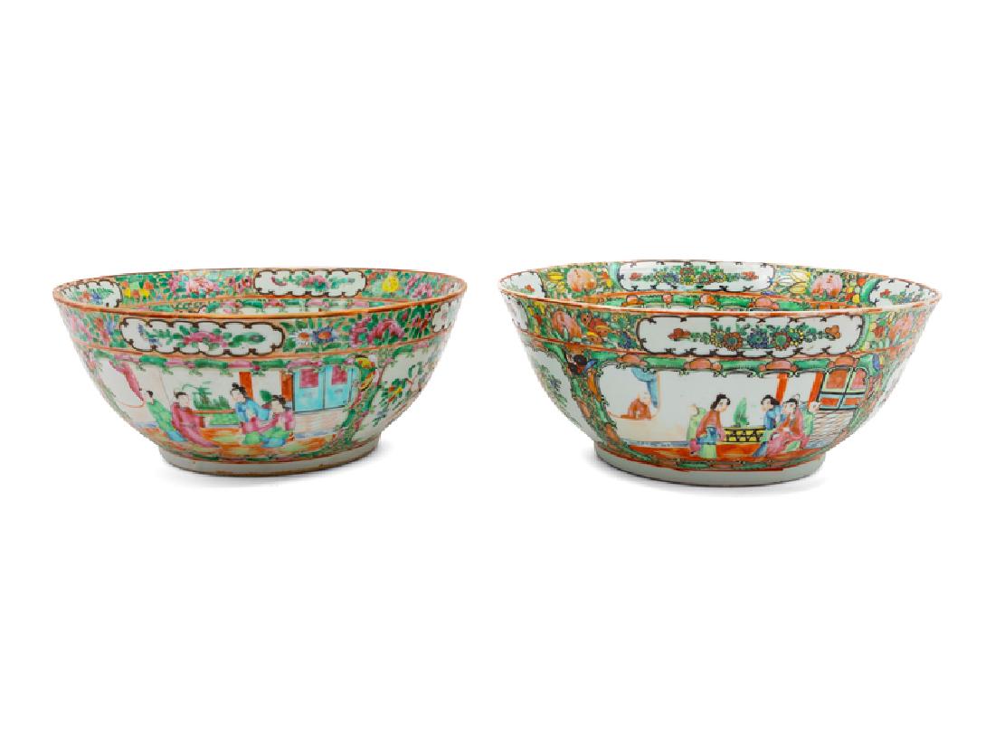 Two Chinese Rose Medallion Porcelain Bowls 20TH CENTURY (1 of 1)