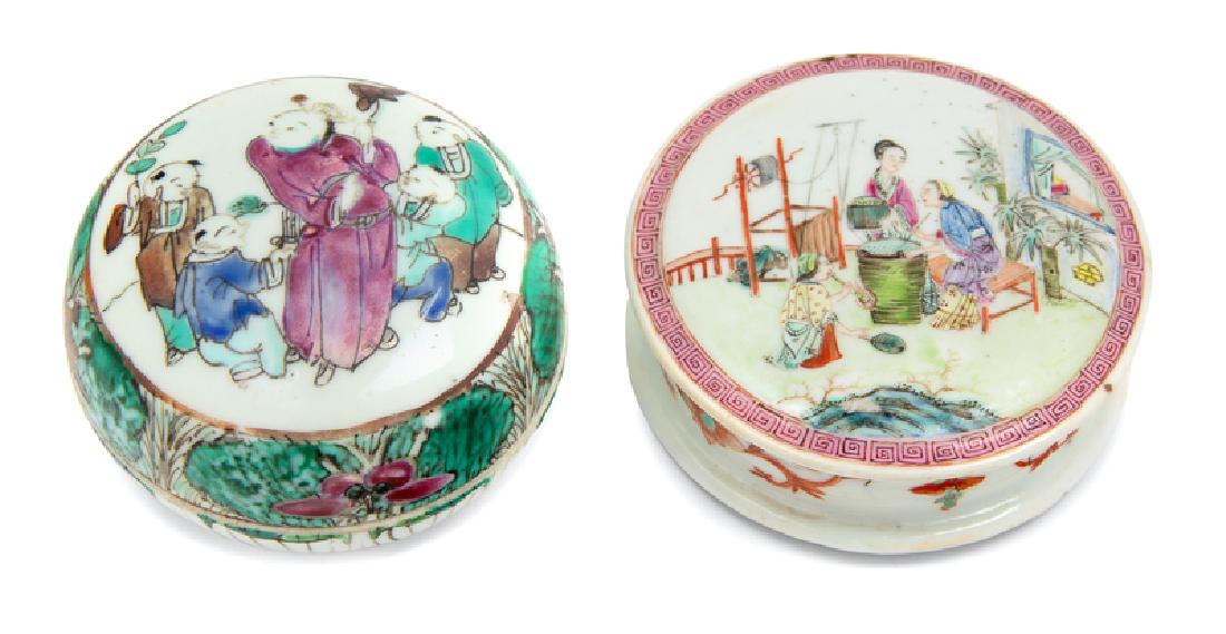 Two Chinese Famille Rose Porcelain Articles (1 of 1)