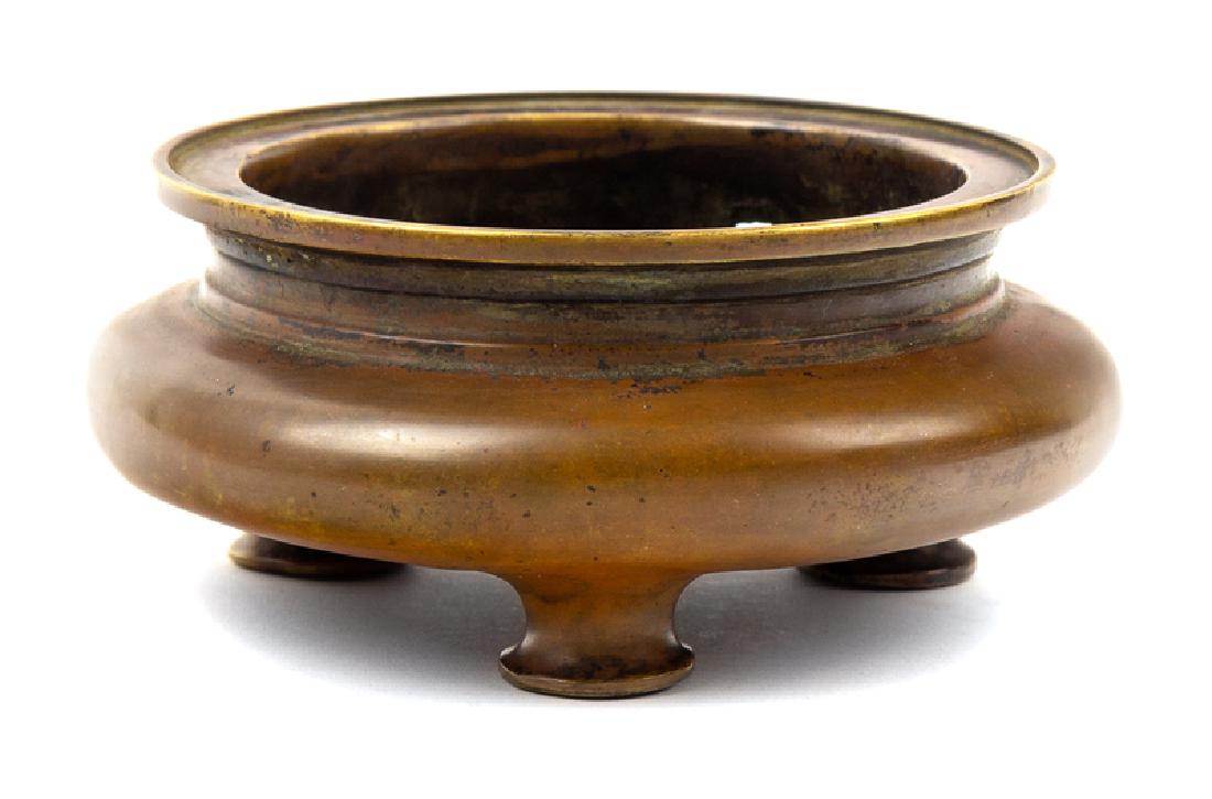 A Chinese Bronze Incense Burner 20TH CENTURY 21 diam (1 of 2)