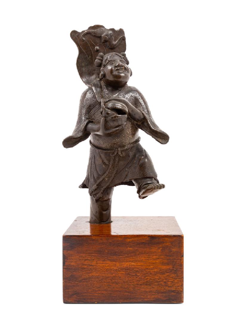 A Chinese Bronze Figural Group of Hehe Er (1 of 2)