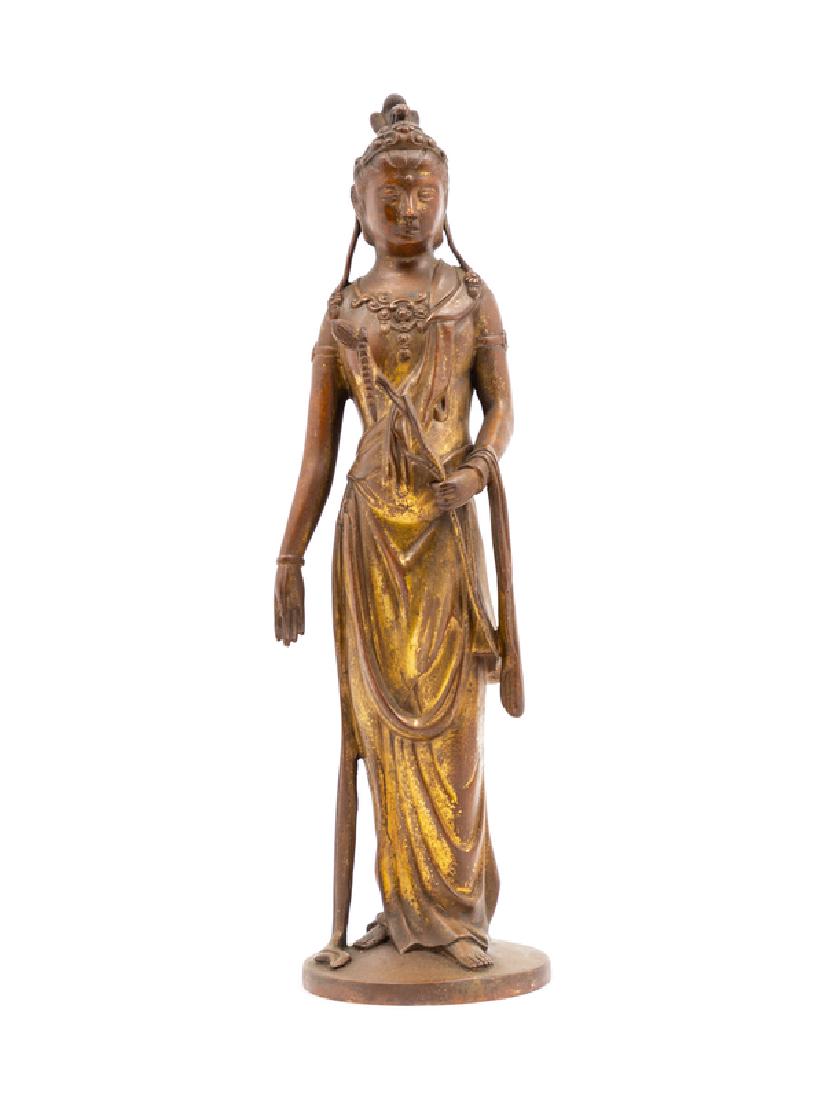 A Chinese Bronze Figure of Standing Guanyin standing (1 of 2)