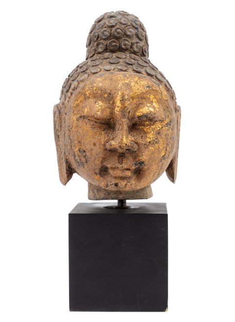 A Chinese Gilt Decorated Stone Head Property from the (1 of 1)