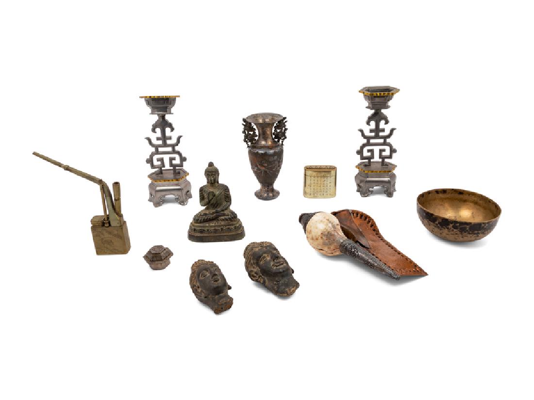 A Group of Ten Asian Metal and Stone Articles (1 of 1)