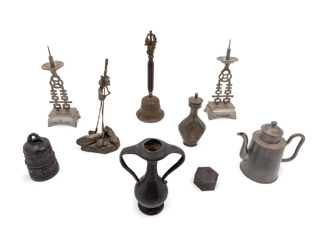 A Group of Nine Chinese Metal Articles 20TH CENTURY (1 of 1)