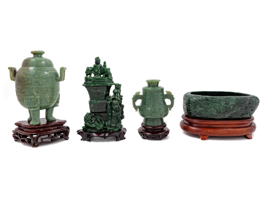Four Chinese Jade Articles comprising three covered (1 of 1)