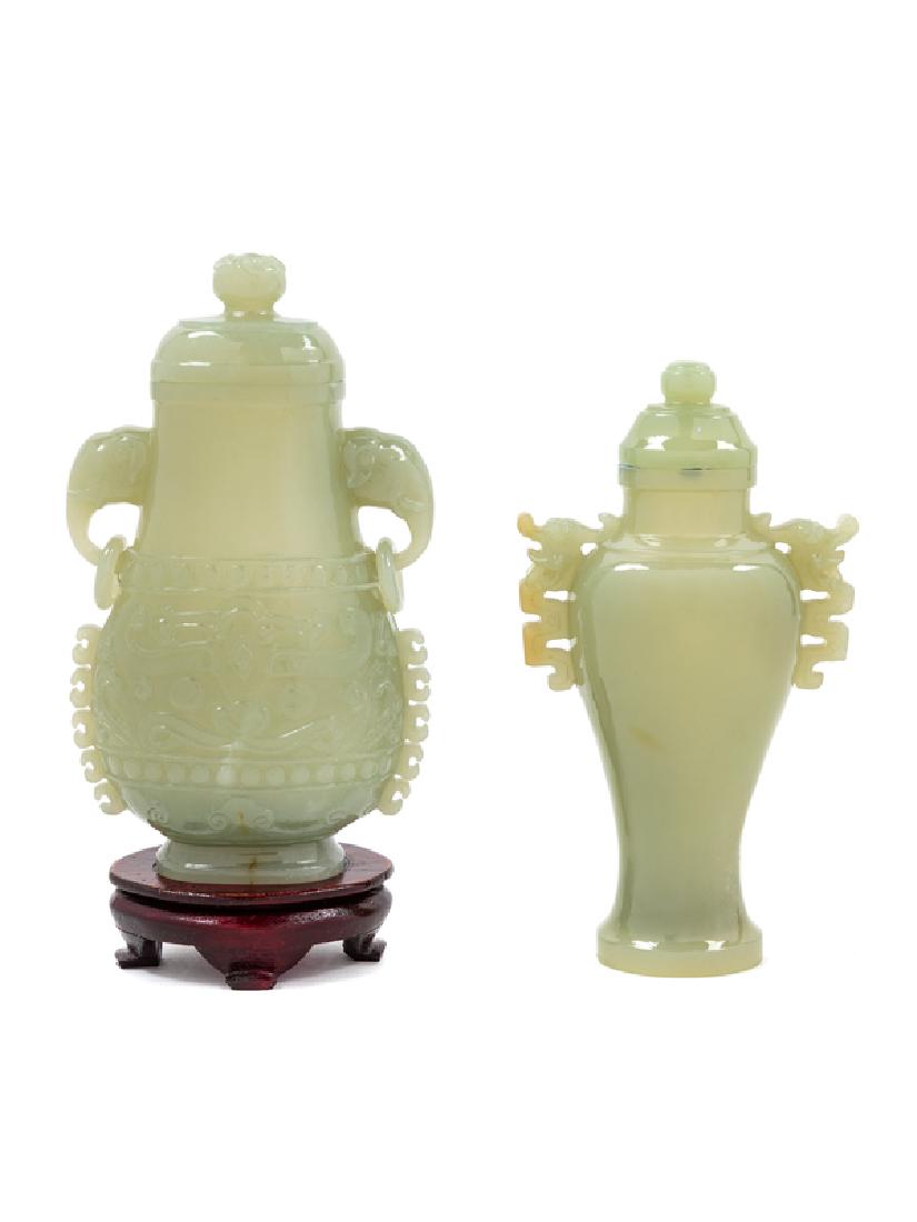 Two Chinese Possibly Jade Covered Vases the first of (1 of 1)