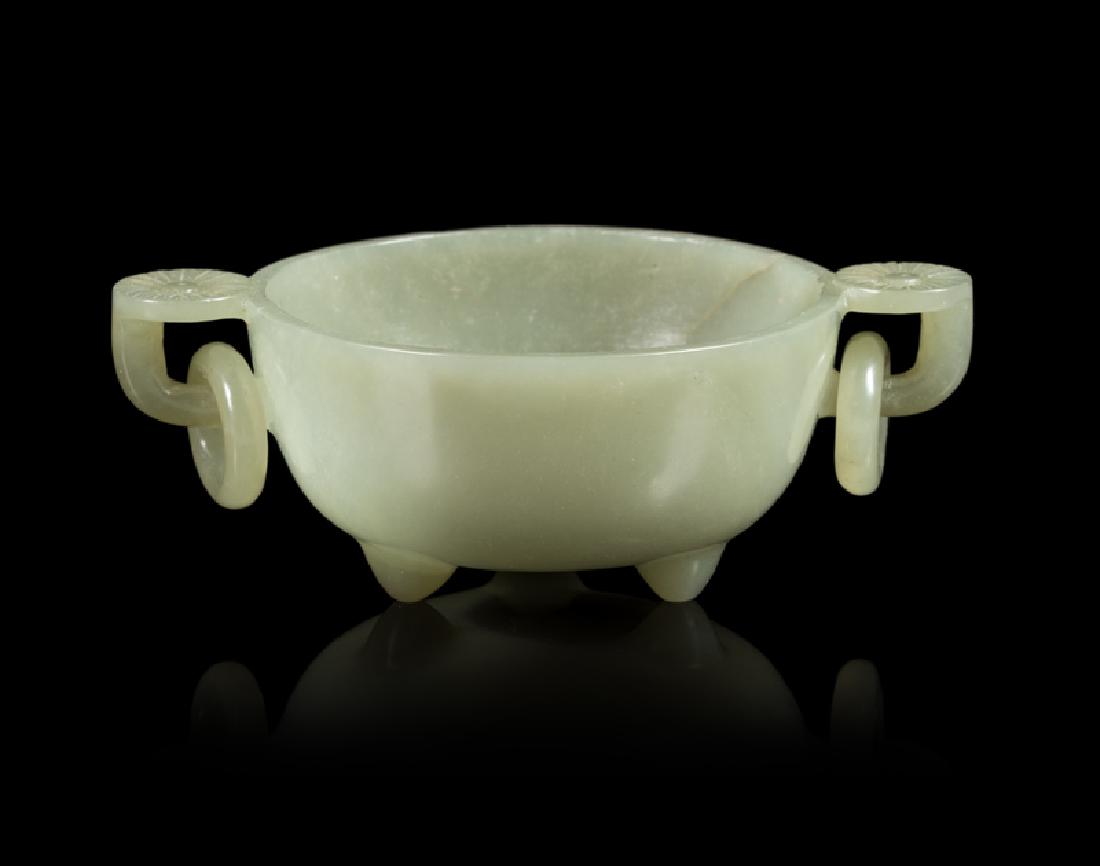 A Chinese Celadon Jade Double Handled Cup EARLY 20TH (1 of 1)