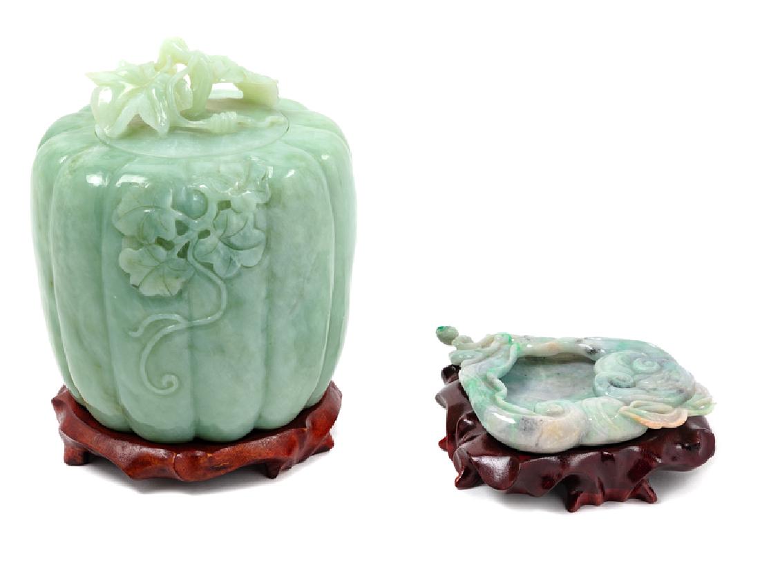 Two Chinese Carved Jadeite Articles The first a melon (1 of 1)