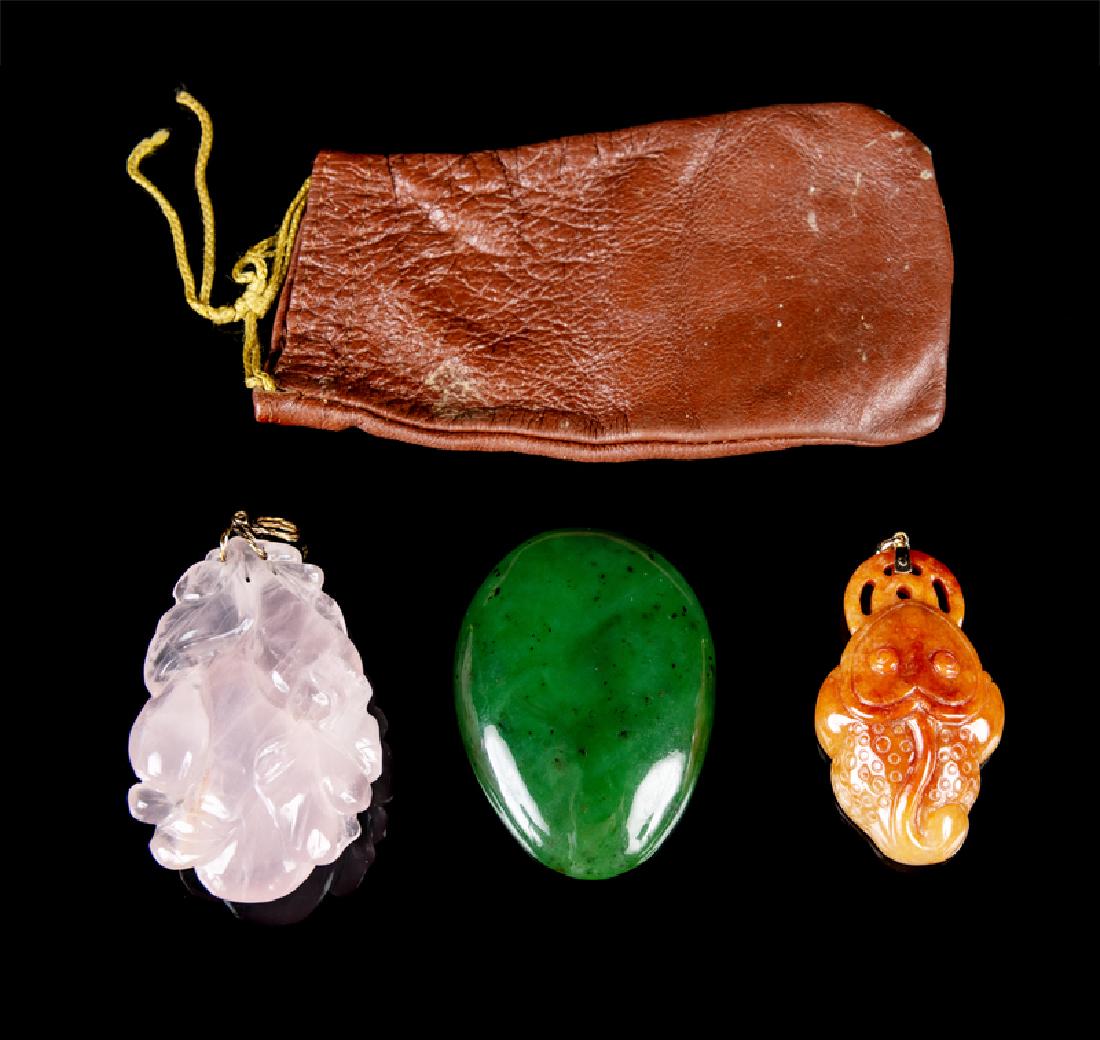 Three Chinese Hardstone Pendents comprising a russet (1 of 1)