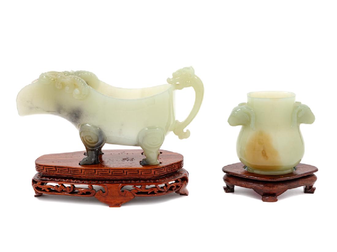 Two Chinese Agate 'Ram' Vessels the first of a bronze (1 of 1)