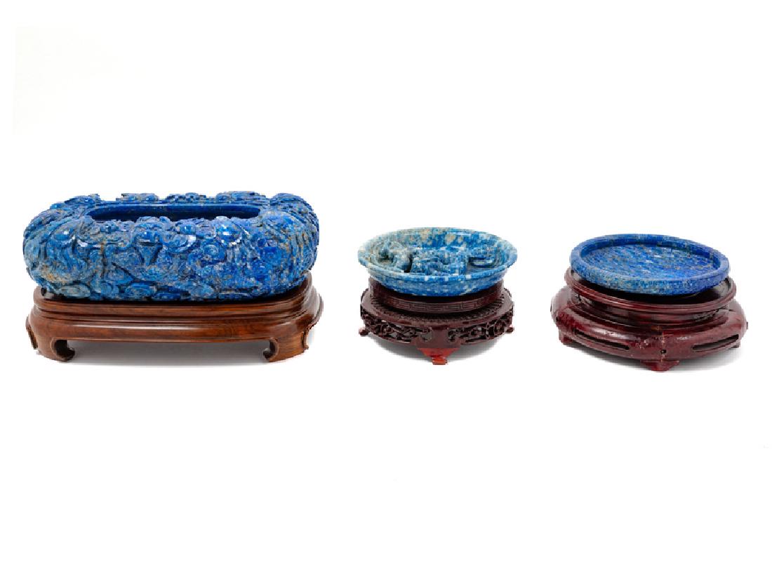 Three Chinese Lapis Lazuli Brush Washers the first of (1 of 1)