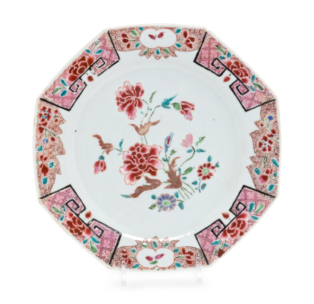 A Chinese Export Famille Rose Porcelain Octagonal Plate (1 of 1)