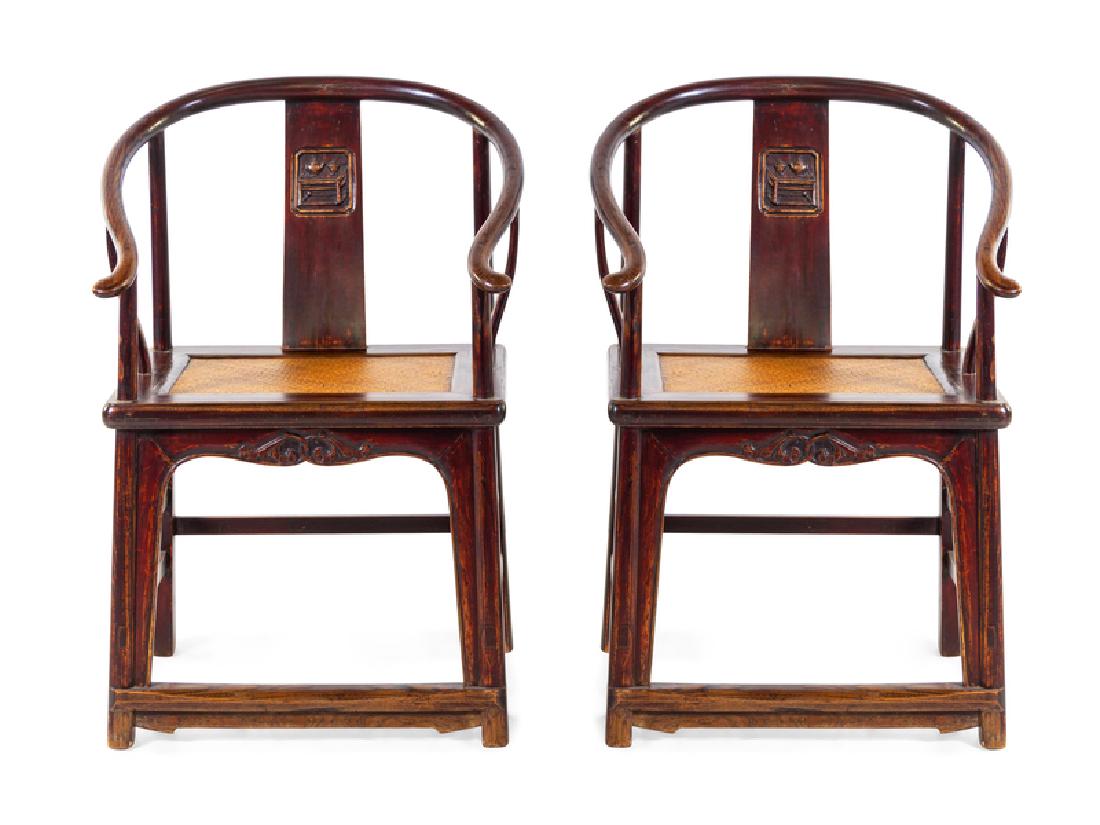 Two Chinese Elmwood Armchairs : 60 length x 97 height x (1 of 1)