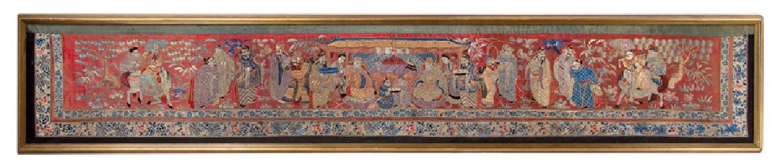 A Chinese Embroidered Silk Panel 19TH CENTURY 75 height (1 of 1)
