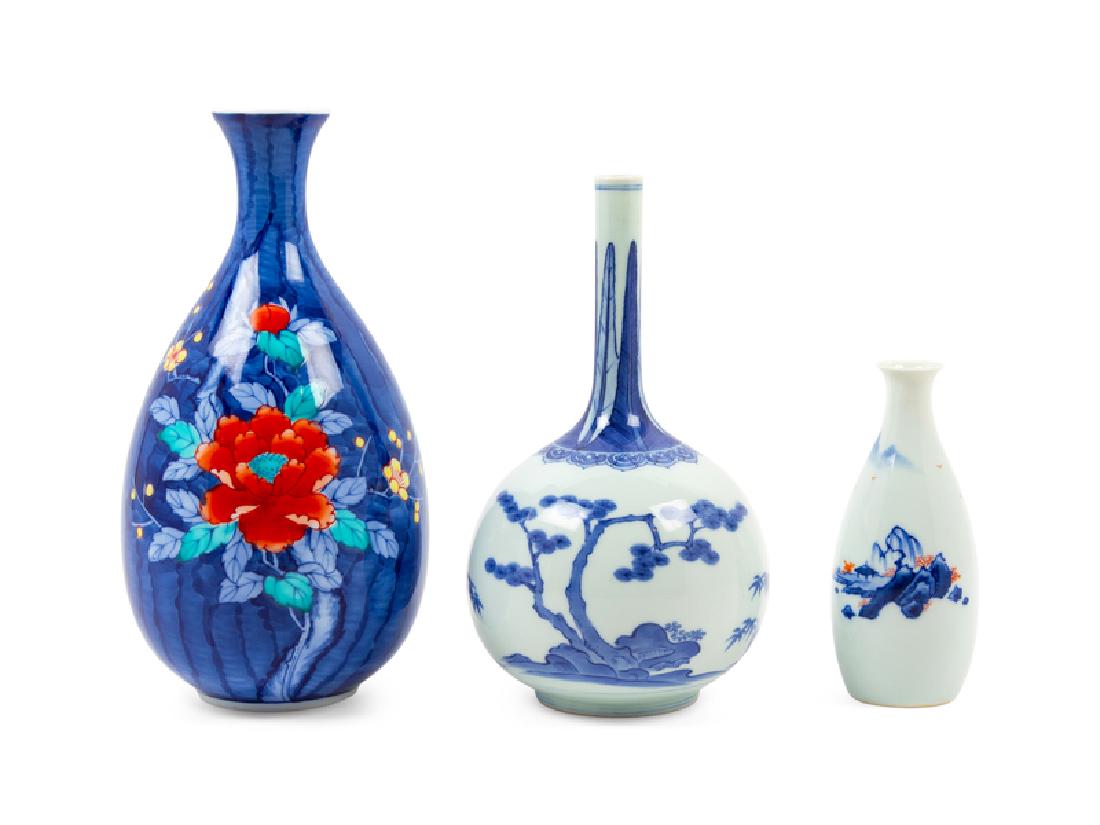 Three Japanese Porcelain Vases 20TH CENTURY the first a (1 of 1)