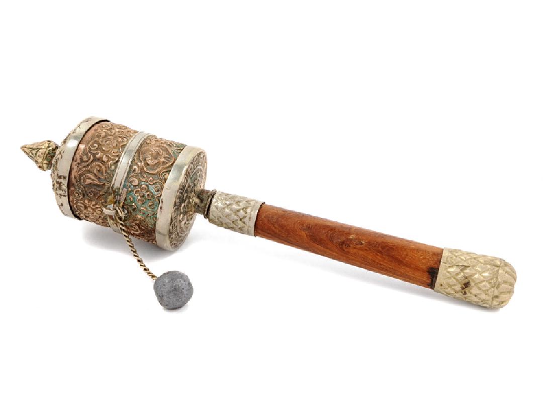 Tibetan Silver Praying Wheel (1 of 2)