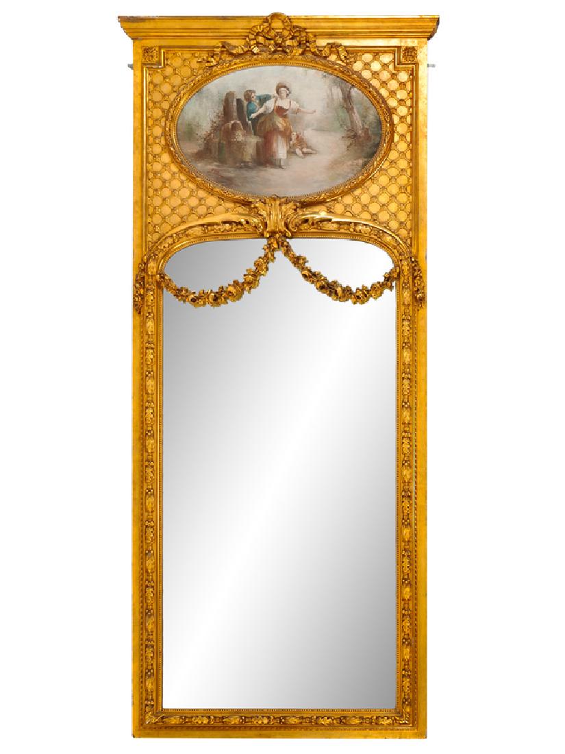 A Louis XV Style Trumeau Mirror (1 of 1)