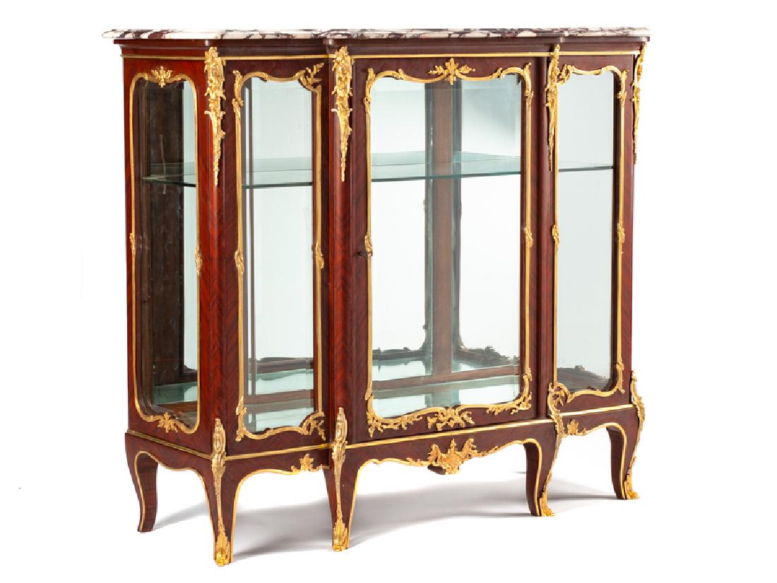 A Louis XV Style Gilt Bronze Mounted Vitrine Cabinet (1 of 1)