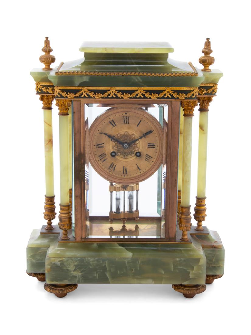 A French Gilt Bronze Mounted Onyx Mantel Clock (1 of 2)