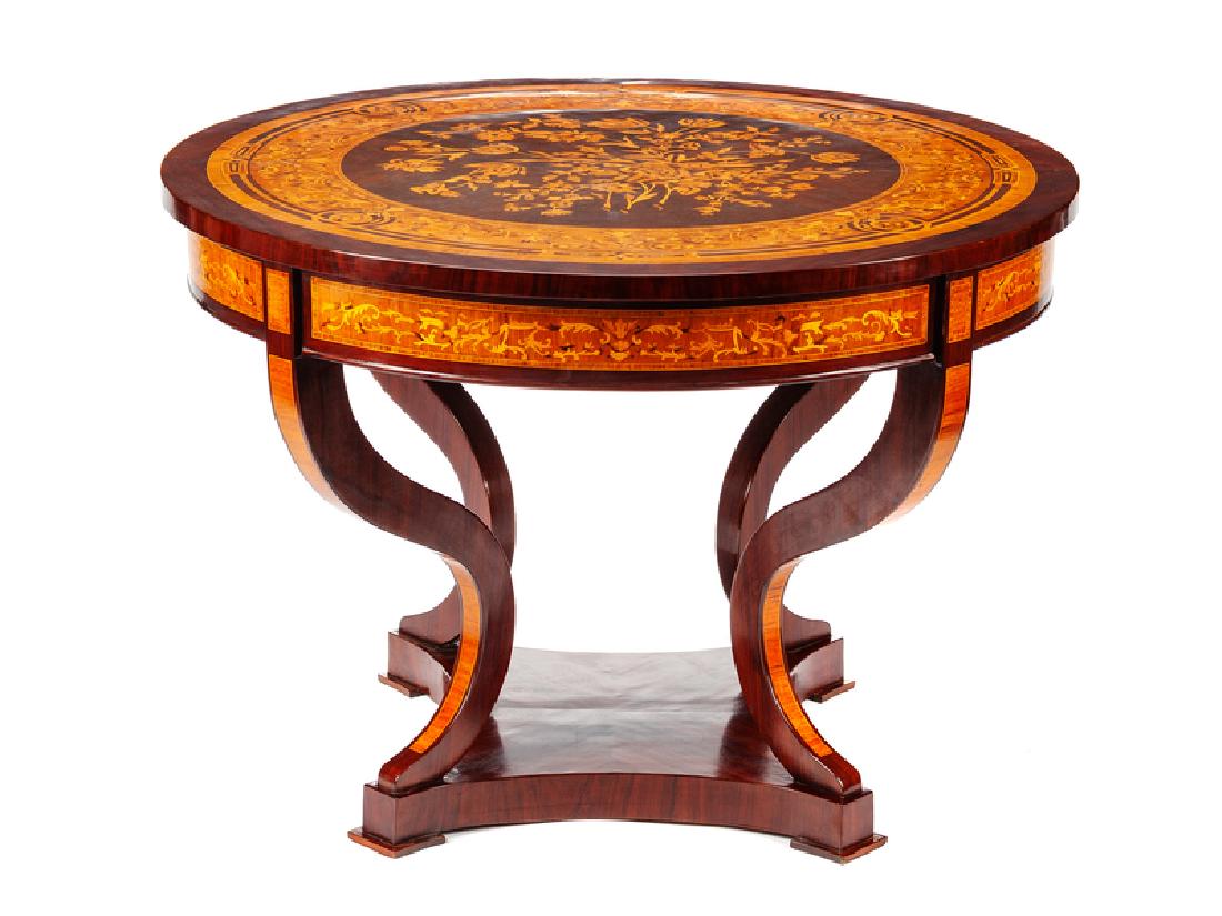 A French Neoclassical Style Marquetry Center Table (1 of 1)