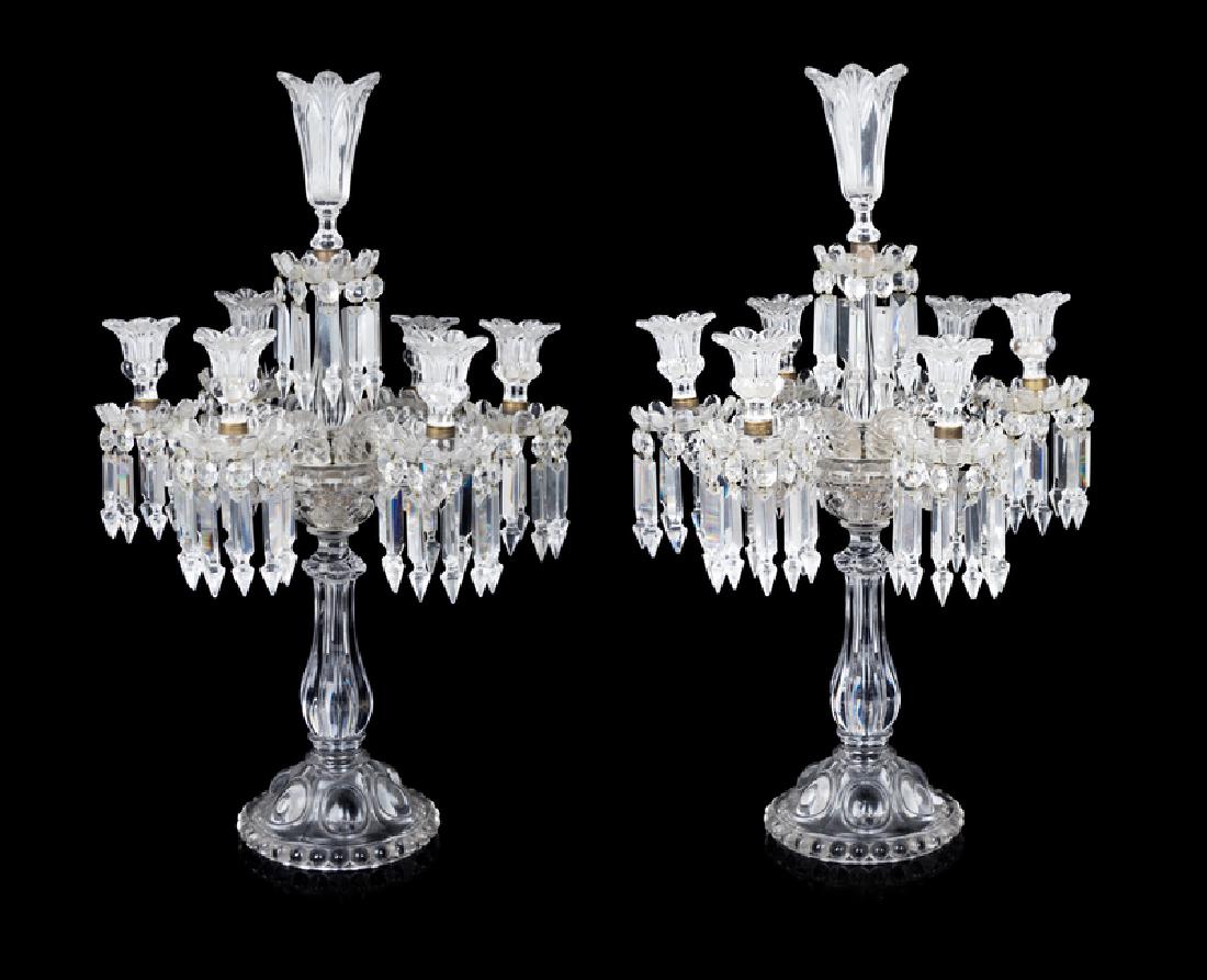 *A Pair of Baccarat Molded Glass Candelabra (1 of 1)