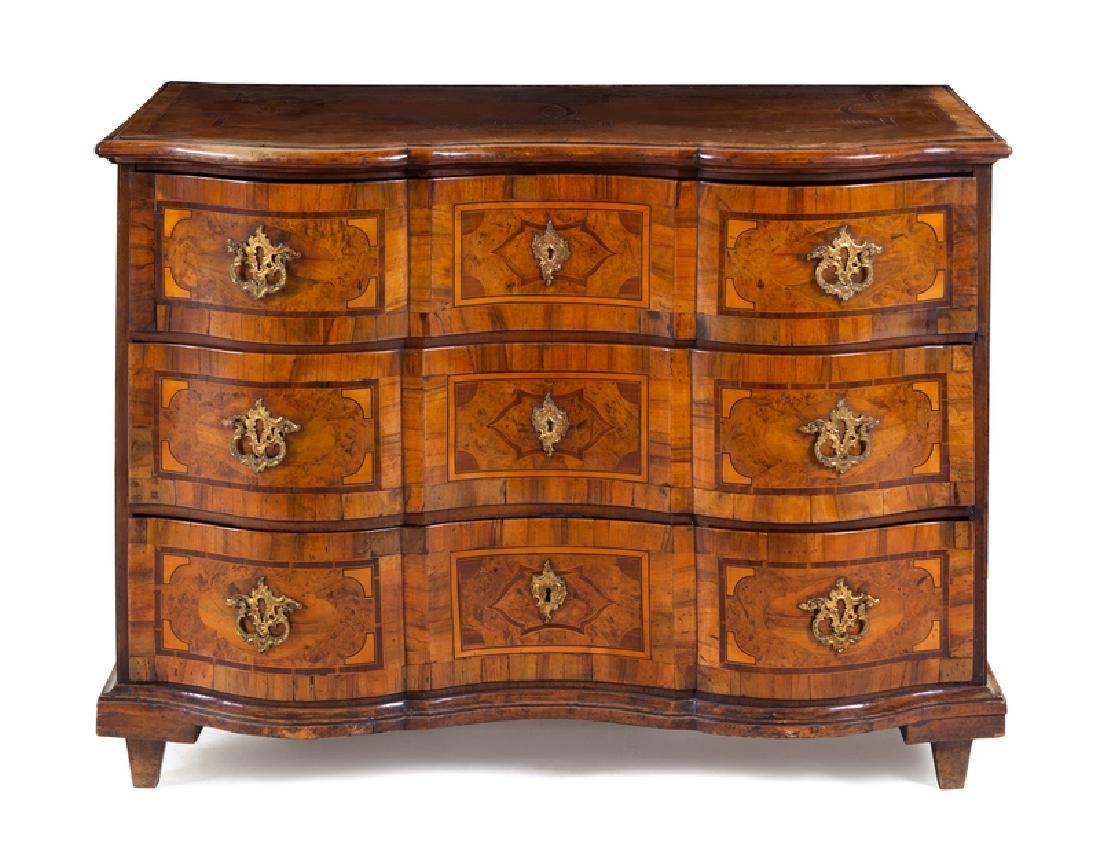A Continental Walnut and Marquetry Commode (1 of 1)