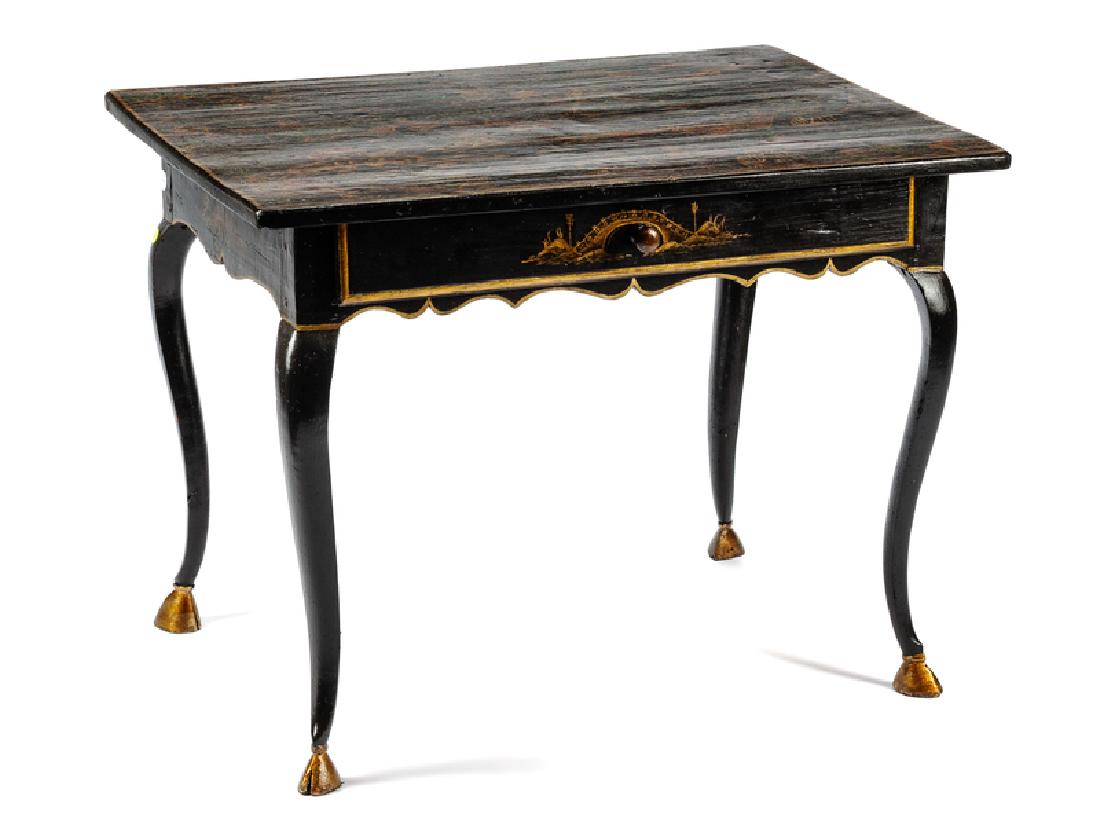 A Continental Ebonized Side Table (1 of 2)