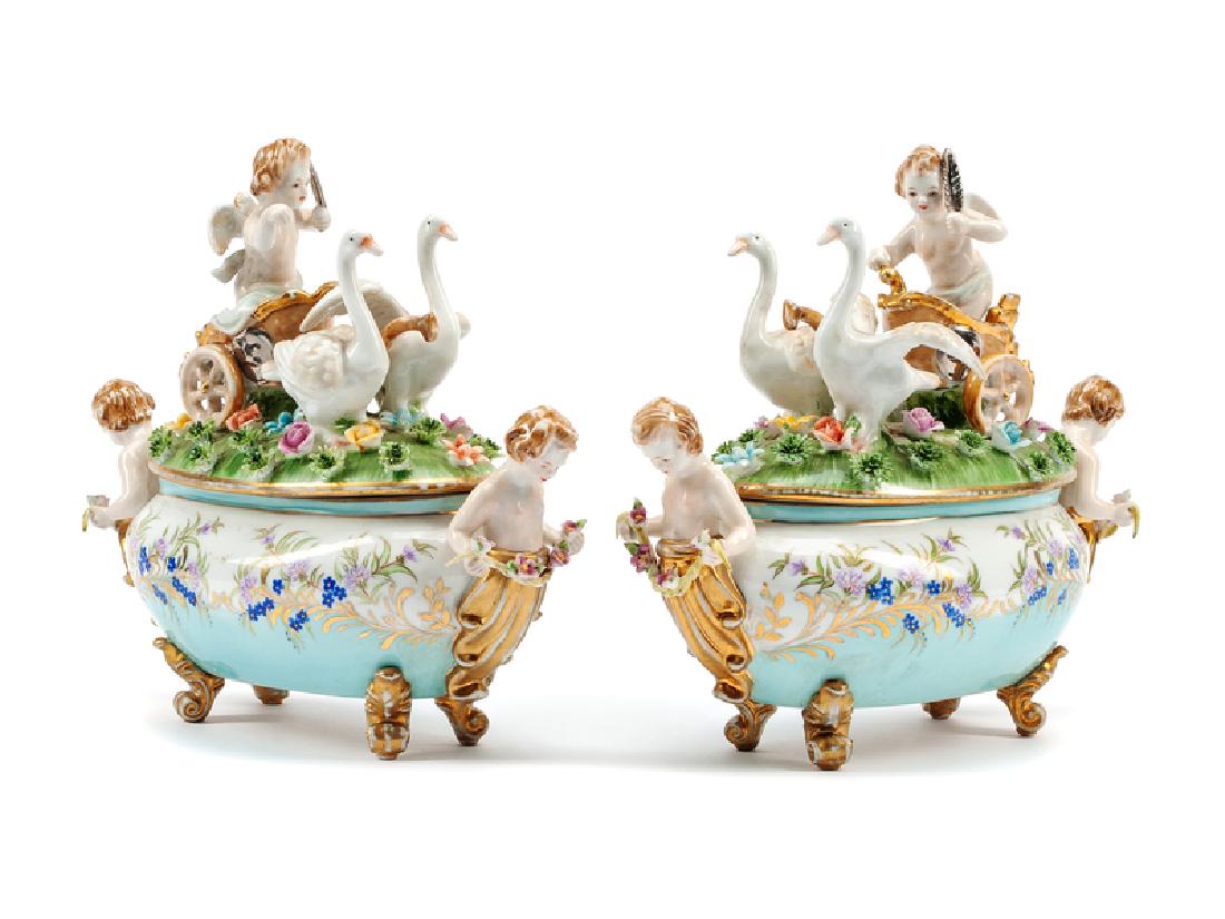A Pair of German Porcelain Figural Tureens (1 of 2)