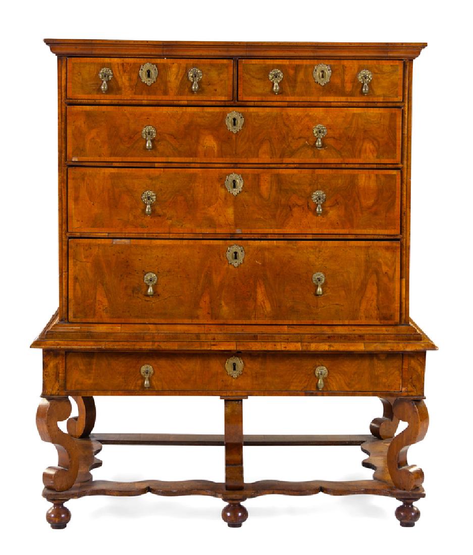 A William and Mary Burl Walnut Chest on Stand (1 of 2)