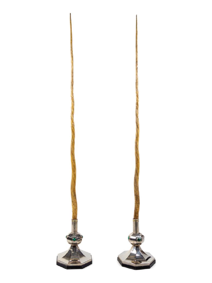 *A Pair of Anthony Redmile Silver-Plate and Malachite (1 of 1)