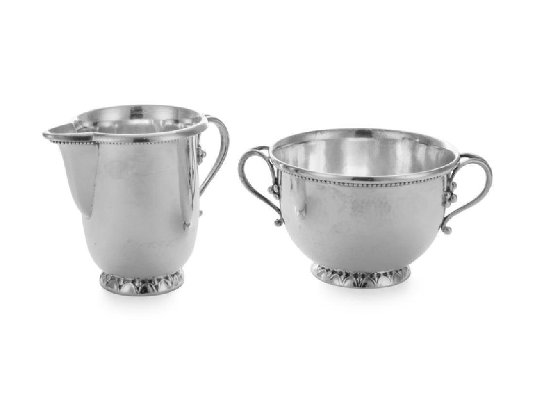 A Danish Silver Creamer and Sugar (1 of 3)