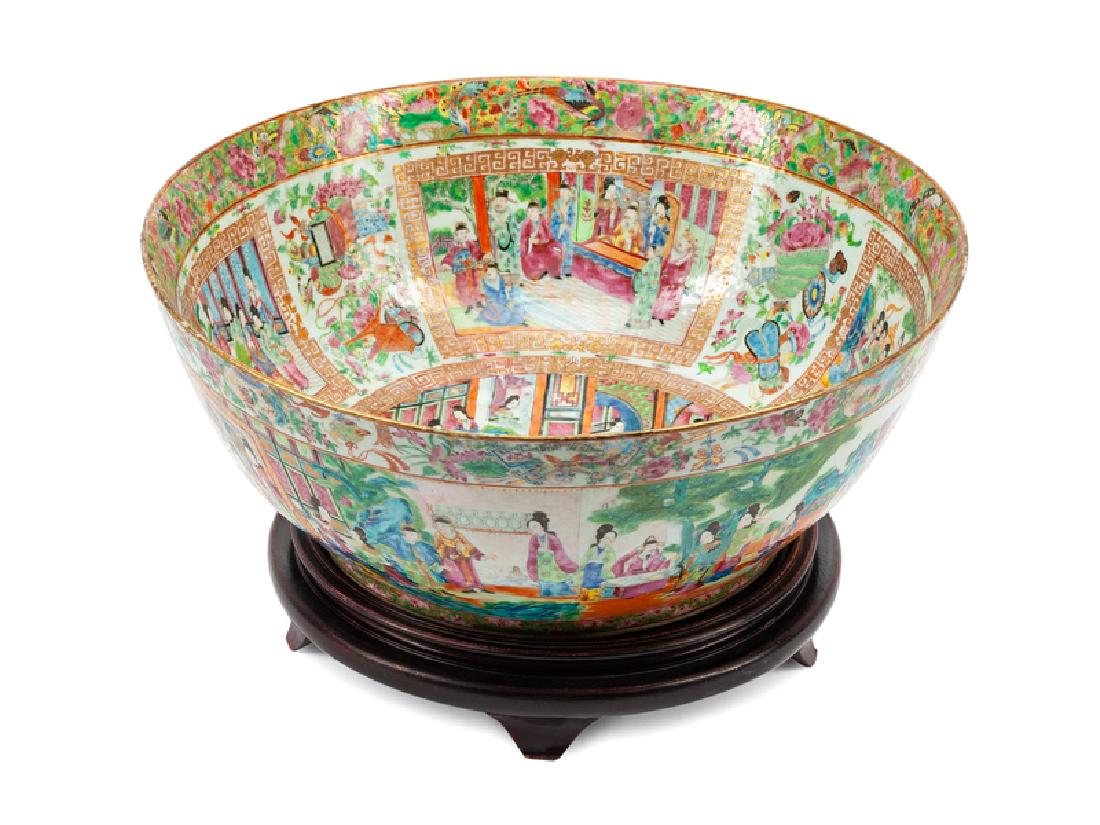 A Large Chinese Rose Medallion Porcelain Bowl (1 of 1)