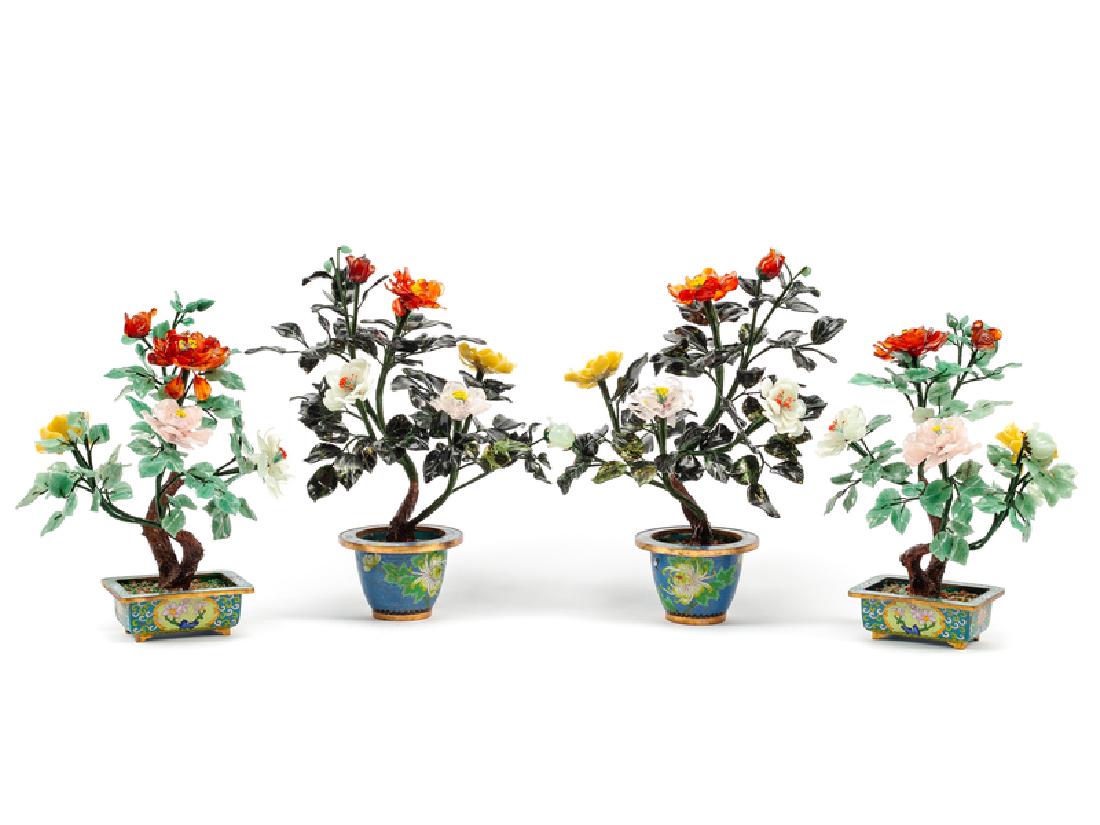 Two Pairs of Chinese Export Hardstone and Cloisonné (1 of 1)