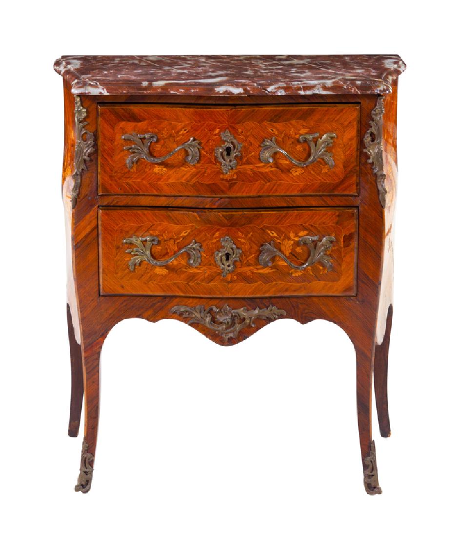 *A Louis XV Style Gilt Bronze Mounted Marquetry Commode (1 of 2)