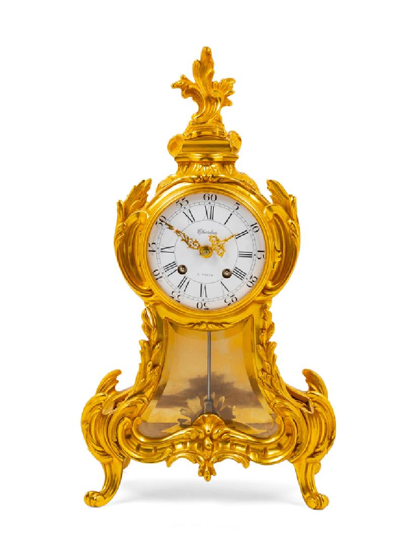 *A Louis XV Style Gilt Bronze Mantel Clock (1 of 2)