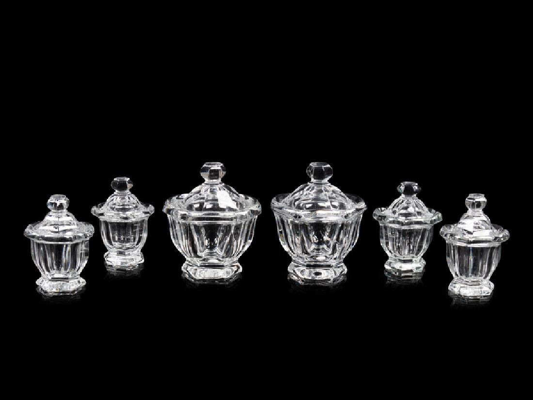 *Six Baccarat Molded Glass Condiment Jars (1 of 2)
