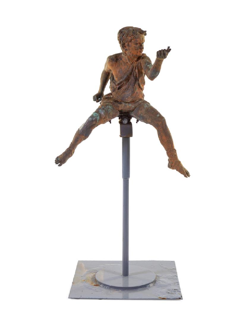 *A Patinated Bronze Figure of a Boy: *A Patinated Bronze Figure of a Boy After the Antique Height 55 inches. Property from the Collection of James Flynn and Bill Wiley, Chicago, Illinois