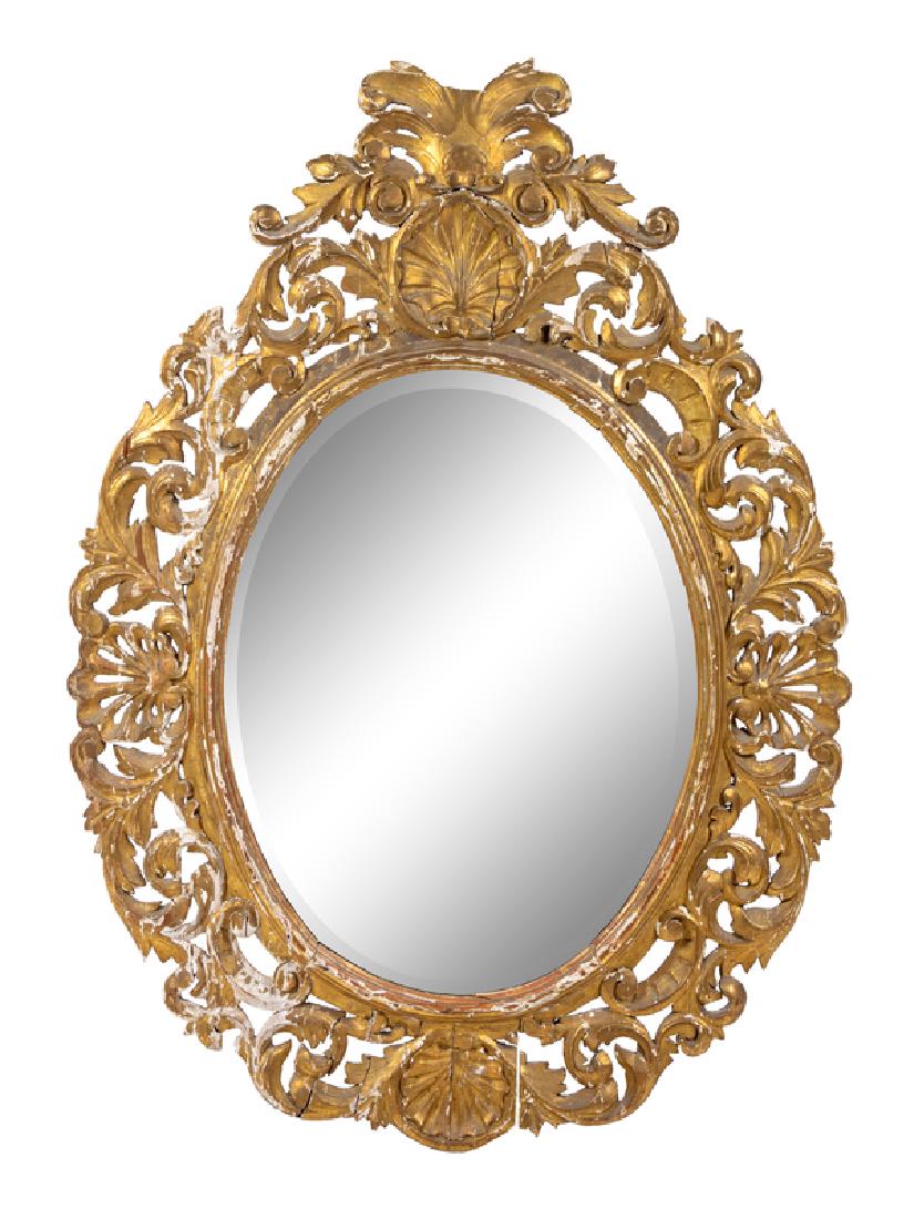 *An Italian Baroque Style Giltwood Mirror (1 of 1)