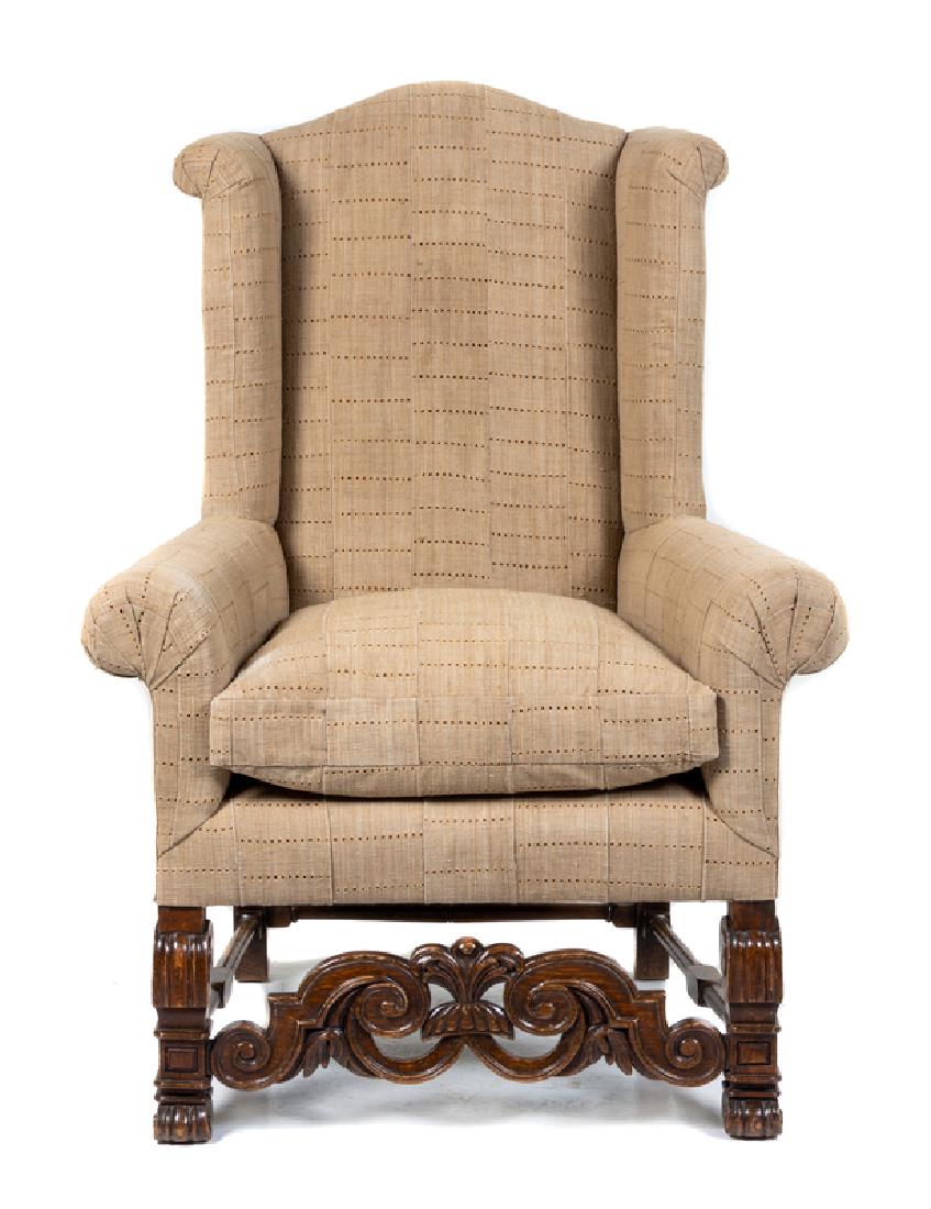 A Jacobean Style Oak Wingback Armchair (1 of 1)