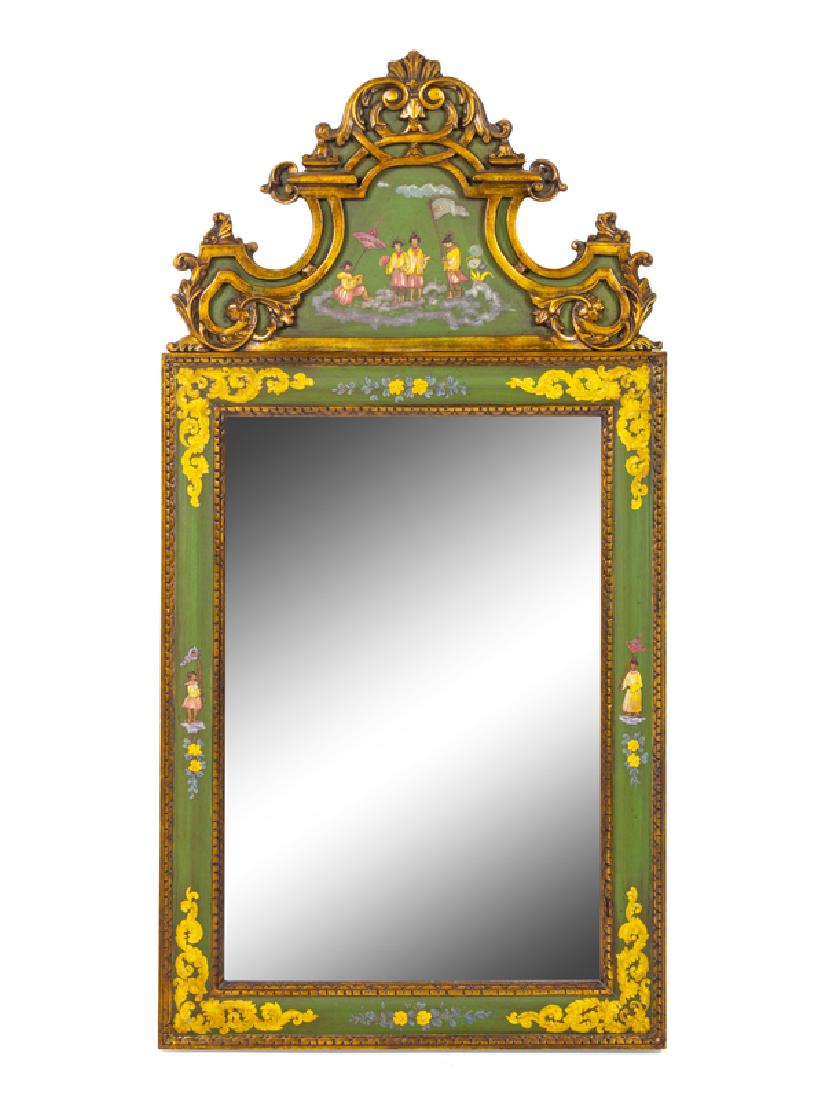 A George II Style Painted and Parcel Gilt Mirror (1 of 1)