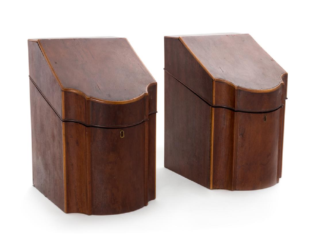 *A Pair of George III Mahogany Knife Boxes (1 of 2)