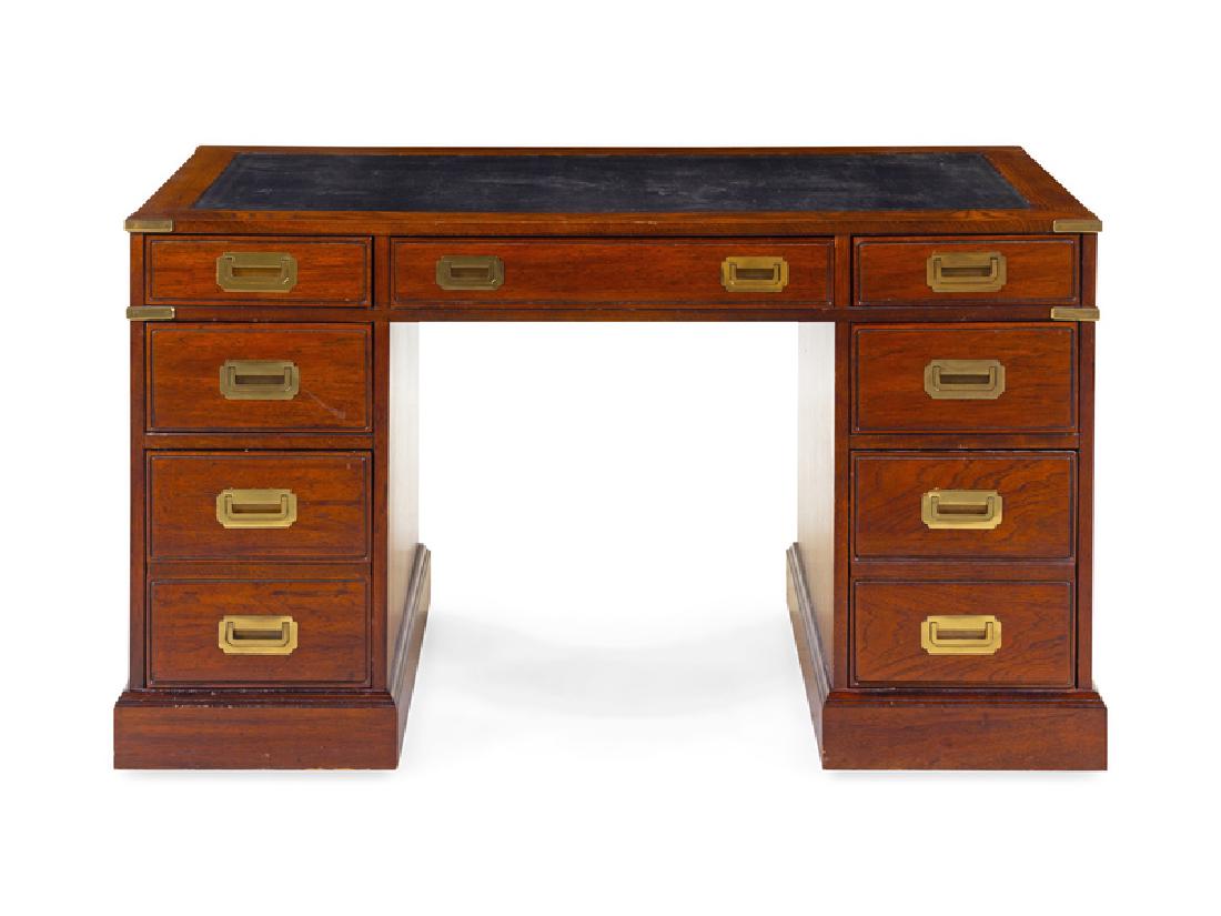 *A George III Style Brass Mounted Campaign Desk (1 of 2)