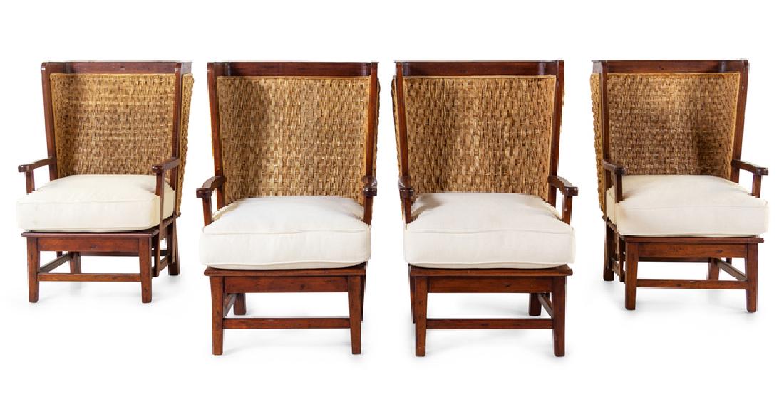 A Set of Four British Colonial Style Woven-Back (1 of 2)