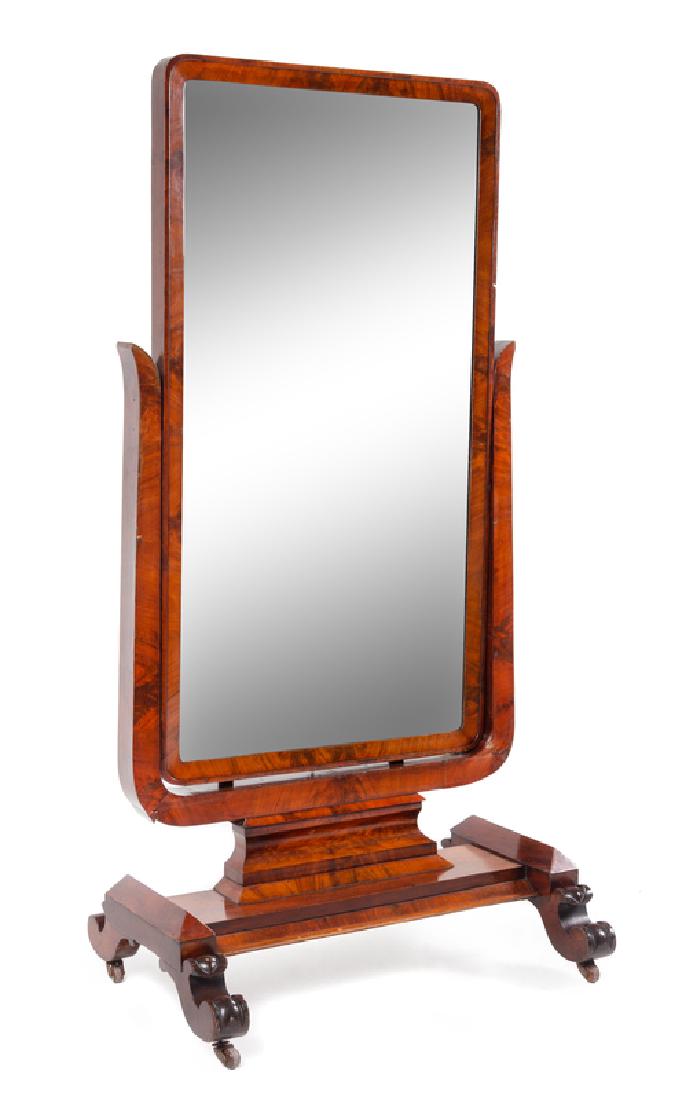 An American Empire Mahogany Cheval Mirror (1 of 1)