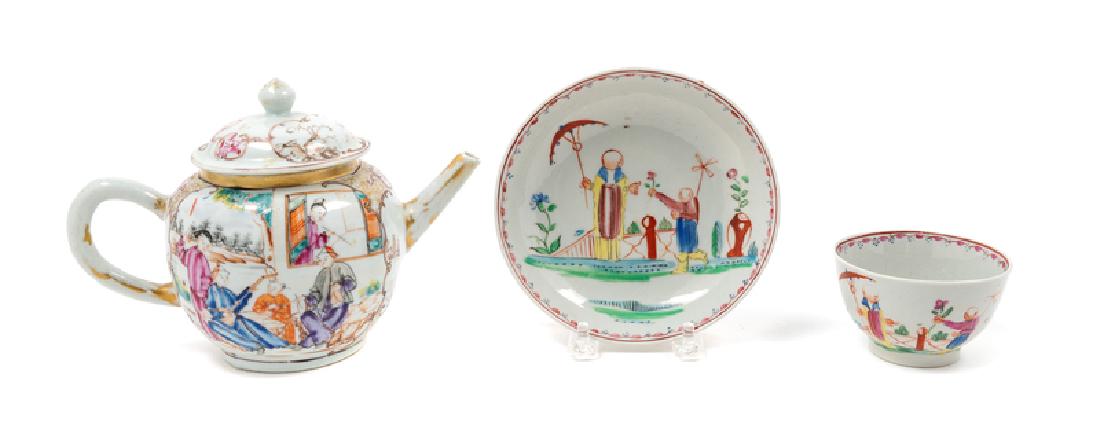 A Chinese Export Famille Rose Porcelain Teapot and (1 of 2)