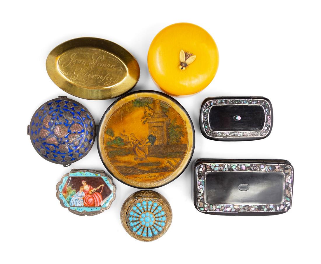 A Collection of Ten Continental Snuff Boxes EA (1 of 2)